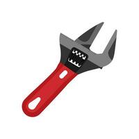 Adjustable wrench tool flat illustration vector