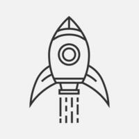 Rocket symbol vector linear icon