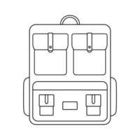Vector Camping backpack linear illustration