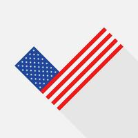 USA flag check box Yes sign vector