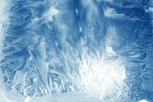 Abstract ice frost natural background with hoarfrost crystals. photo