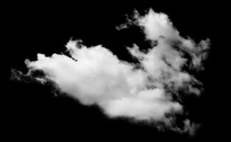 White cloud isolated on black background,Textured smoke,brush effect photo