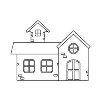 Home line icon Front view House front view symbol vector