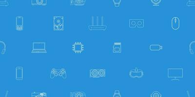 Gadgets and devices pattern collection vector