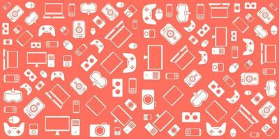 Gadgets and devices pattern collection vector