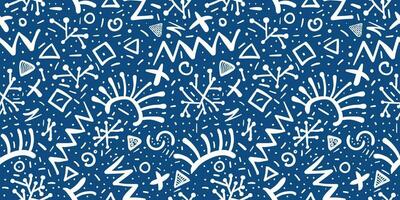 Memphis blue pattern Minimal geometric background vector