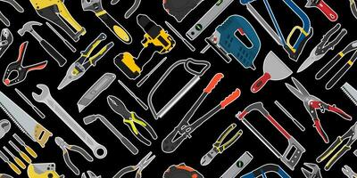 Building hand tools seamless pattern vector