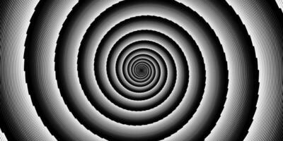 Abstract background with concentric circles in black and white colors. Radiating lines. Vector Illustration.