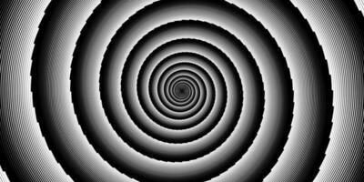 Abstract background with concentric circles in black and white colors. Radiating lines. Vector Illustration.