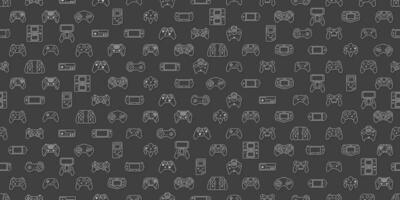 Video game controller background Gadgets and devices seamless pattern vector Pixel Art style