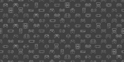 Video game controller background Gadgets and devices seamless pattern vector Pixel Art style