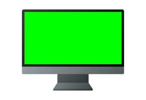 computadora monitor con verde pantalla aislado en blanco antecedentes pantalla computadora monitor Bosquejo vector ilustración