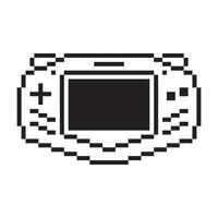 Video game Retro Handheld console illustration Gamepad sign Pixel art style vector