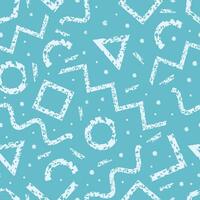 Memphis blue pattern Minimal geometric background vector