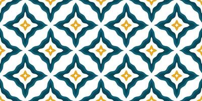Mediterranean style ceramic tile pattern Ethnic folk ornament Colorful seamless geometric pattern vector
