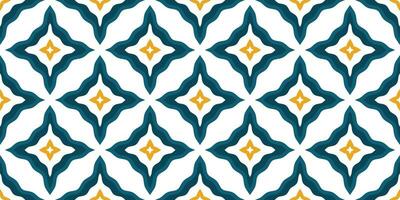 Mediterranean style ceramic tile pattern Ethnic folk ornament Colorful seamless geometric pattern vector