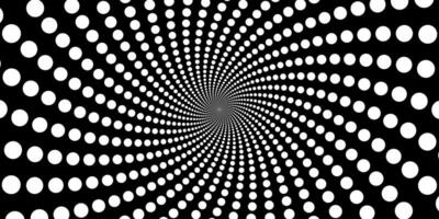 Swirling radial background. Black and white Halftone dotted background Pop art overlay texture. vector