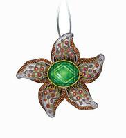 Starfish necklace jewelry. vector