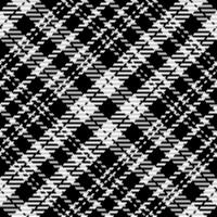 Plaid check pattern in black and white. Seamless texture fabric background. vector