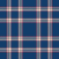 Plaid seamless pattern in blue. Check fabric texture. Vector textile print.