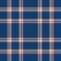 Plaid seamless pattern in blue. Check fabric texture. Vector textile print.