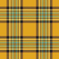 Plaid seamless pattern in orange. Check fabric texture. Vector textile print.