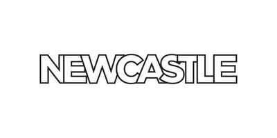 Newcastle en el sur África emblema. el diseño caracteristicas un geométrico estilo, vector ilustración con negrita tipografía en un moderno fuente. el gráfico eslogan letras.