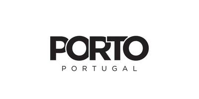 porto en el Portugal emblema. el diseño caracteristicas un geométrico estilo, vector ilustración con negrita tipografía en un moderno fuente. el gráfico eslogan letras.