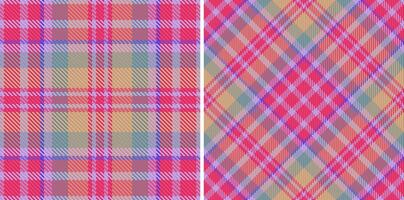 Check fabric plaid of background vector texture with a textile pattern tartan seamless.