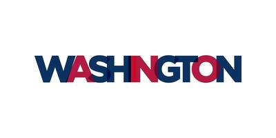 Washington, Estados Unidos tipografía eslogan diseño. America logo con gráfico ciudad letras para impresión y web. vector