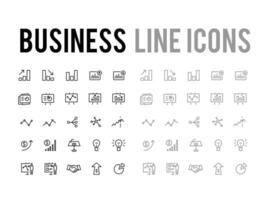 Business devleopment and analyics report vector line icon set