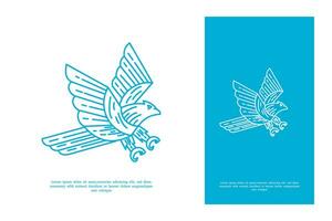 mono line falcon logo design template vector