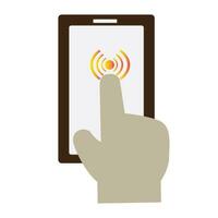 Smart Mobile phone with hand vector icon eps