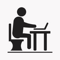 Man icon with computer vector image eps