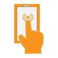 Smart Mobile phone with hand vector icon eps