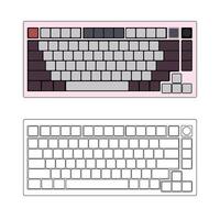 Computer Keyboard, Gaming Keyboard illustration vector, line art eps vector