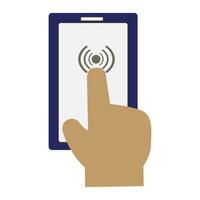 Smart Mobile phone with hand vector icon eps