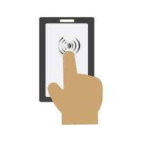 inteligente móvil teléfono con mano vector icono eps