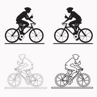 Bicycle with man run fast vector illustration eps