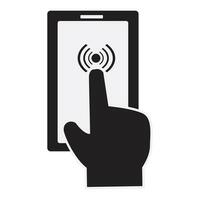 inteligente móvil teléfono con mano vector icono eps