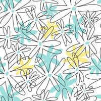 seamless pattern with cartoon flowers. colorful vector, hand drawing. design for fabric, print, textile, wrapper vector