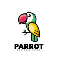 Parrot mascot cartoon design logo illustration vector