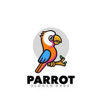 Cute bird parrot mascot cartoon logo vector