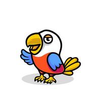 Parrot mascot cartoon design illustration vector