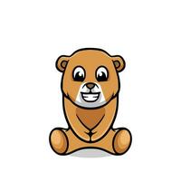 Cute baby bear mascot cartoon vector