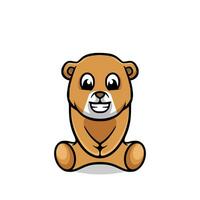 Cute baby bear mascot cartoon vector