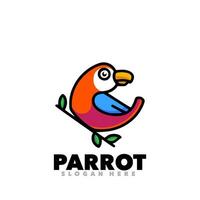 Cute parrot mascot logo vector