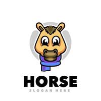 Horse head mascot cartoon logo vector