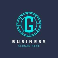Letter G Tech Logo Design. Initial Round G Logo Universal Elegant Icon vector