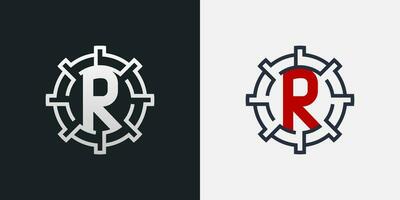 r logo diseño. limpiar y moderno letra r logo en redondo forma vector